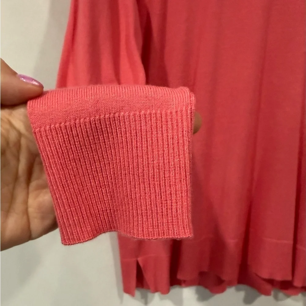 Style & Co Women Long Sleeve Crewneck Pullover Sweater Pink Coral Size Small
